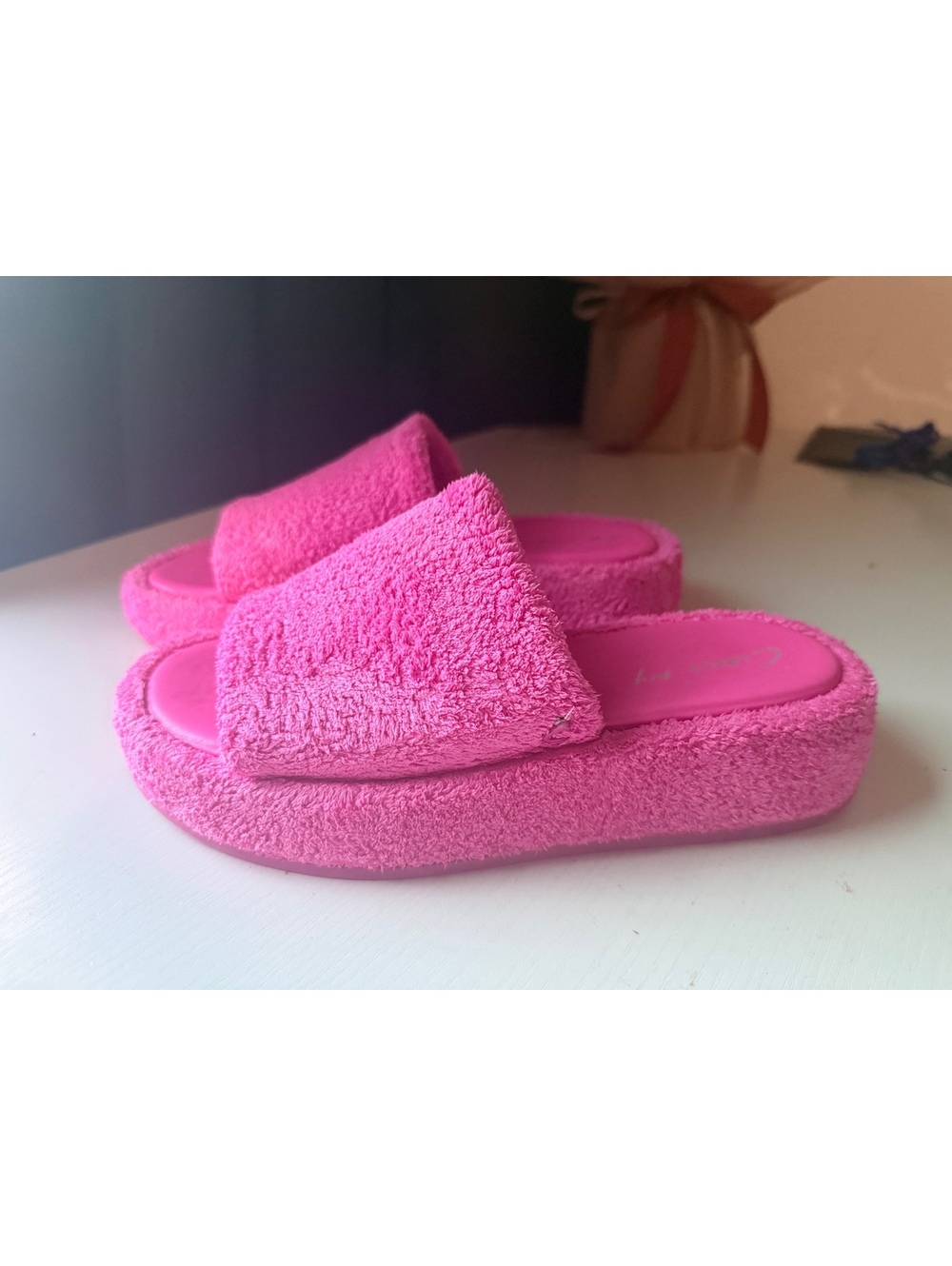 Circus by Sam Edelman Pink Terry Platform Slide Sandals Size 6